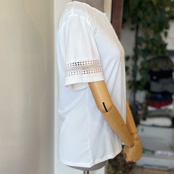 White Short Sleeve Blouse - Size S - Picture 3 of 7